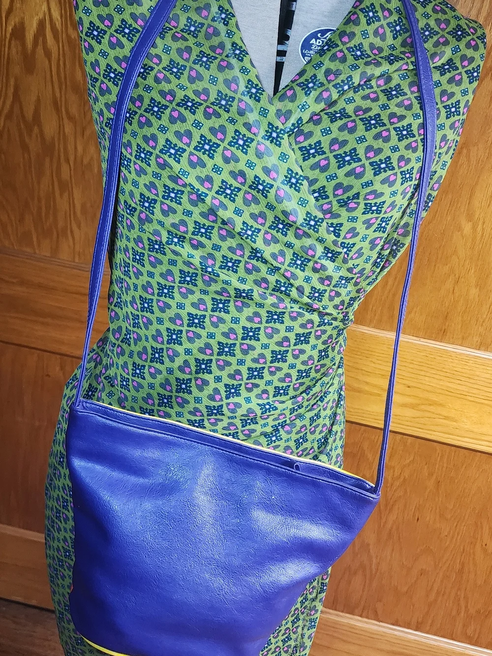 Vintage Multicolor Braided Stripe Crossbody Bag